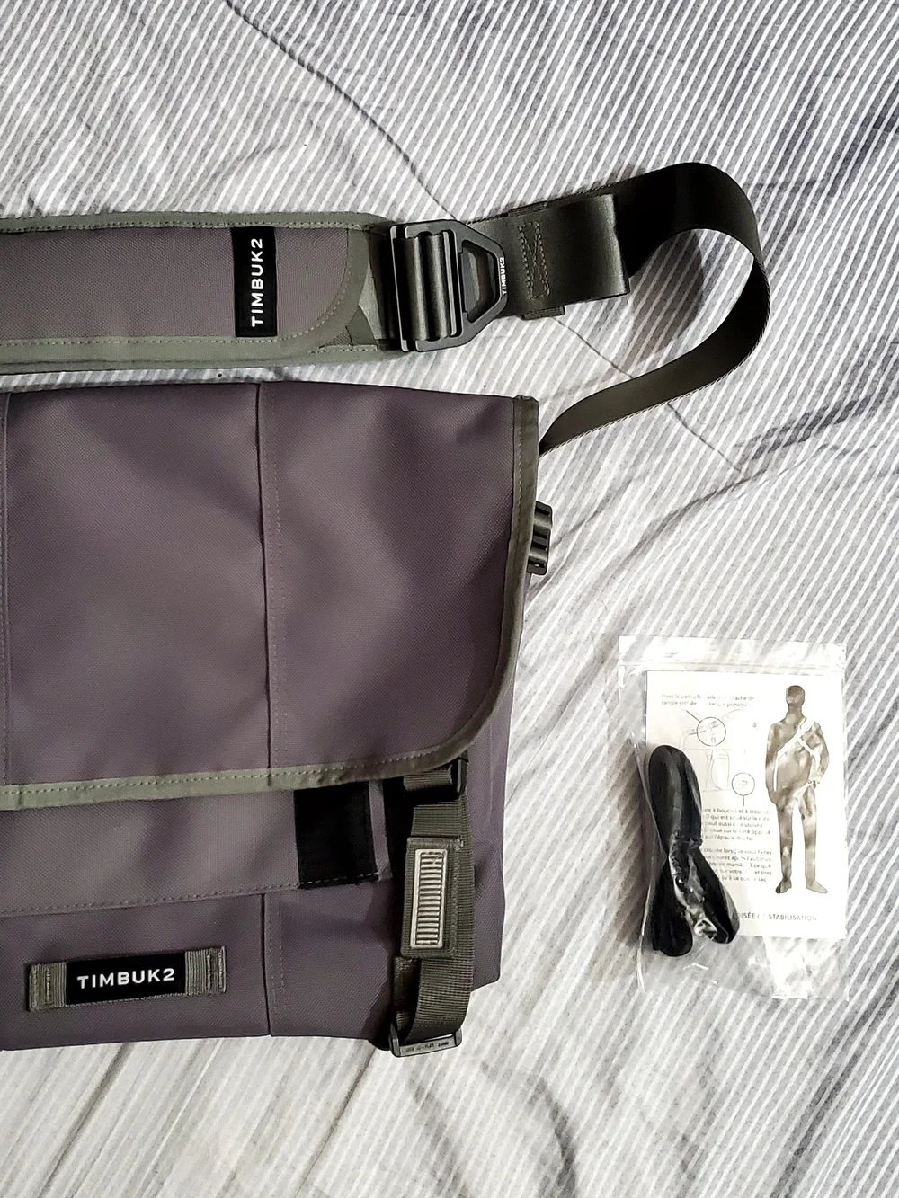 Timbuk2 Classic Gray Messenger Bag with Black Strap